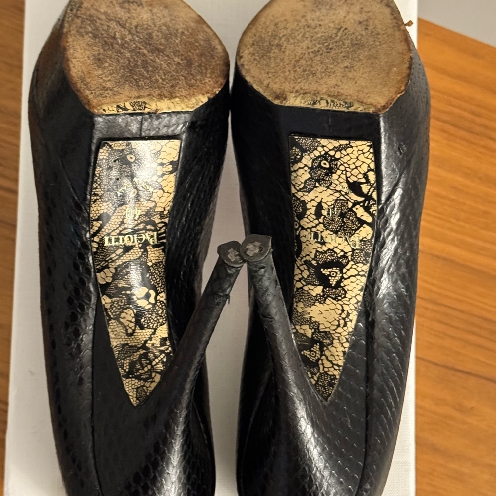 Cesare Paciotti Black Python Platform Pumps Still… - image 8